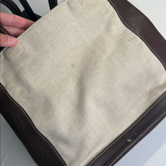 Coach 6122 vintage Bleecker Satchel linen canvas and brown leather tote bag - Picture 11 of 12